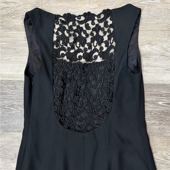 Laundry by Shelli Segal Sz 4 Long Black Gown Formal Maxi Suit Dress Crochet Lace - Picture 9 of 11